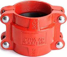 Муфта грувлочная гибкая для ПЭВП, ПЭНД, ПНД труб Lede HDPE-200 вид спереди