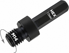 Размеры переходника для корончатого сверла Diam M14-Hex 10 мм